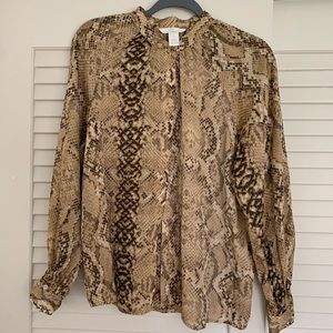 H&M satin snake-skin print blouse